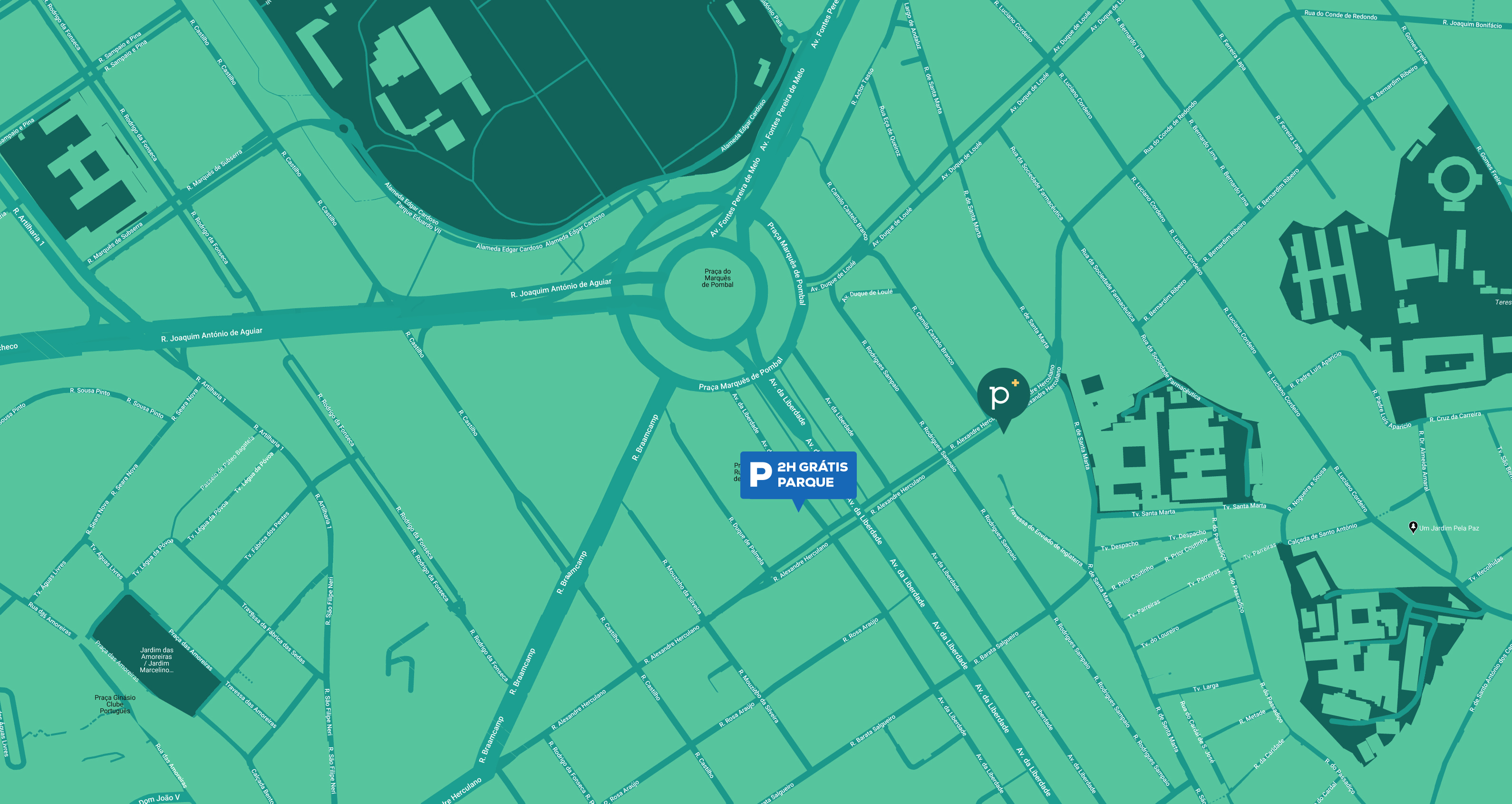 Detail of Lisboa map with marked Pero location